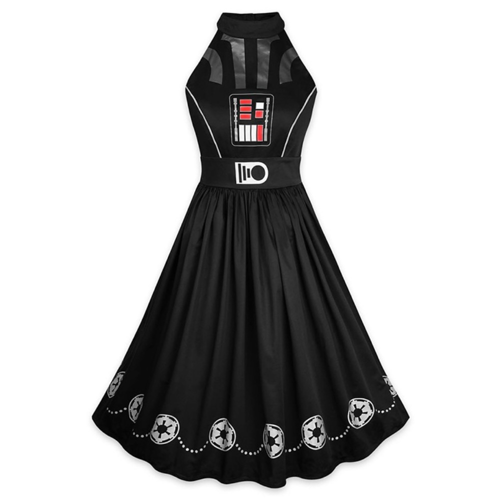 Disney Parks Dress Shop Size L Star Wars Darth Vader Dress Black Halter Cosplay